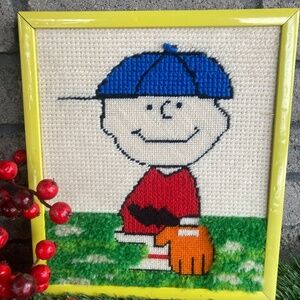 Charlie Brown Baseball Latch hook